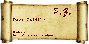 Pers Zalán névjegykártya